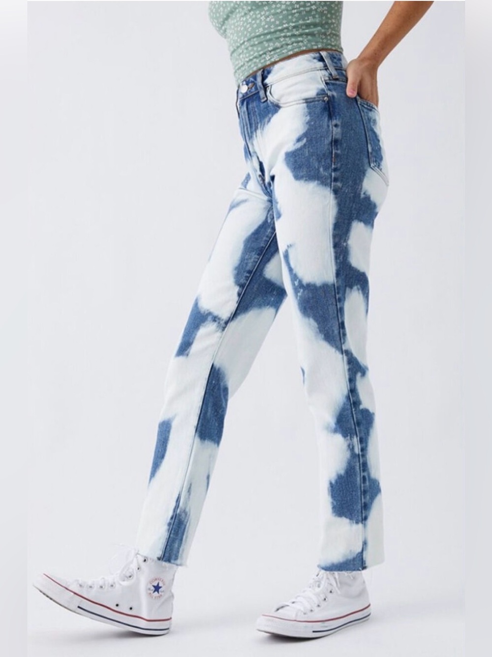 Pacsun Acid-Washed Bleached Mom Jeans Size 23